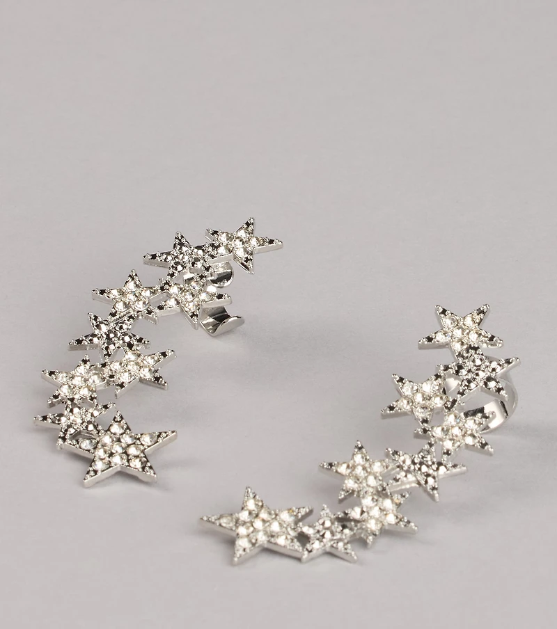 Shooting Star Rhinestone Ear Cuff