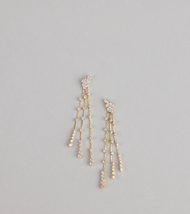 Sparkle Stream Rhinestone Earrings