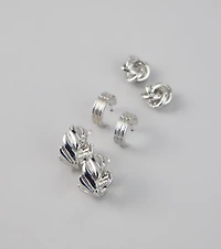 Three Times the Shine Hoop Earring Set