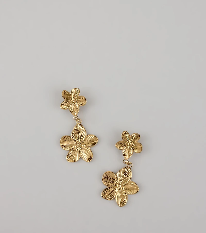Petal Glow Flower Drop Earrings