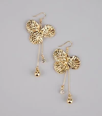 Golden Bloom Floral Petal Earrings