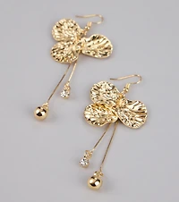 Golden Bloom Floral Petal Earrings