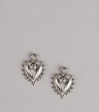 Burning Love Sacred Heart Earrings