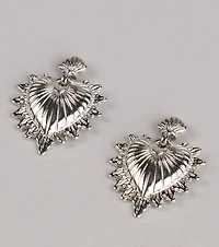Burning Love Sacred Heart Earrings