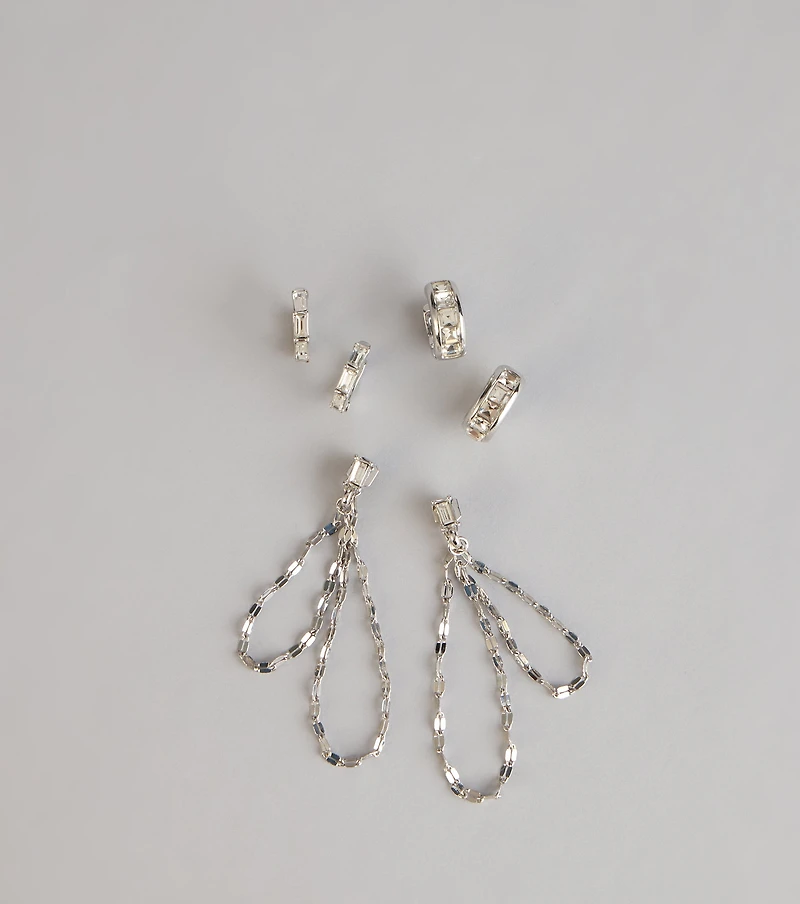 Triple Shine Earring Set