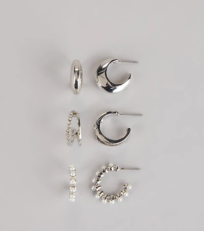 Perfect Stack Huggie Hoop Earrings Set