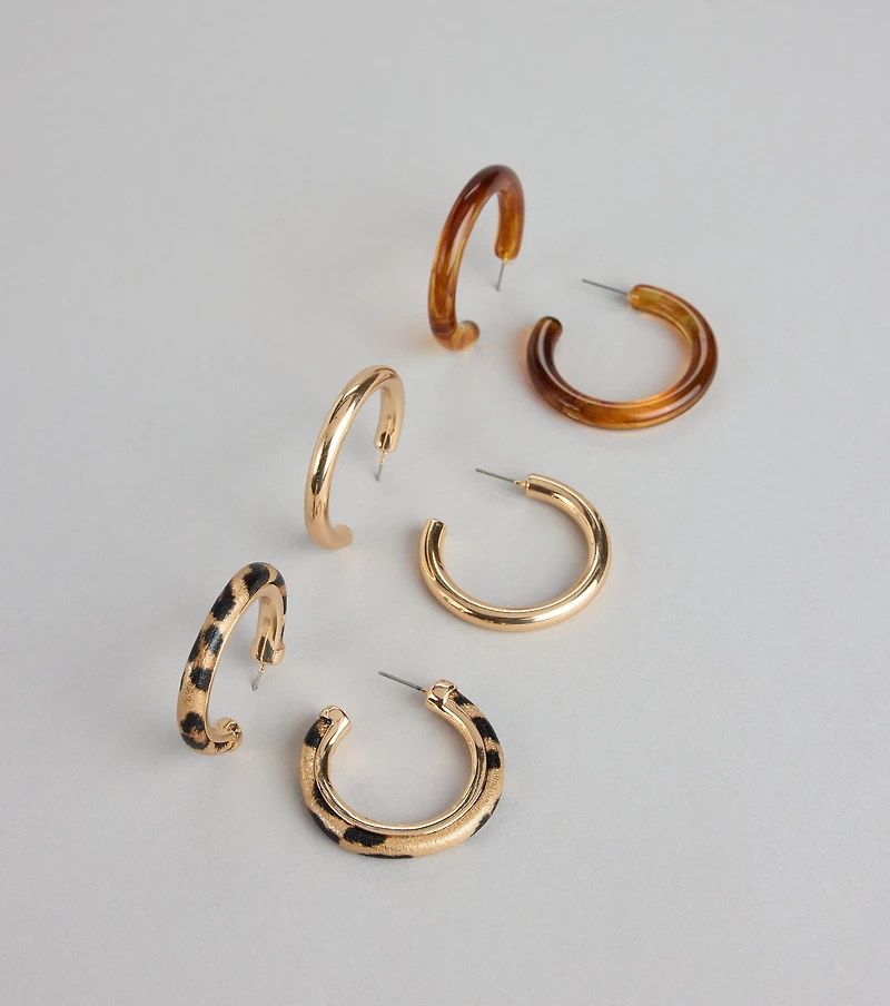 Wild Mix Hoop Earring Set