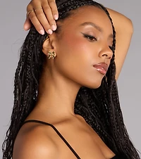 Flirty Duo Bow Stud Earrings