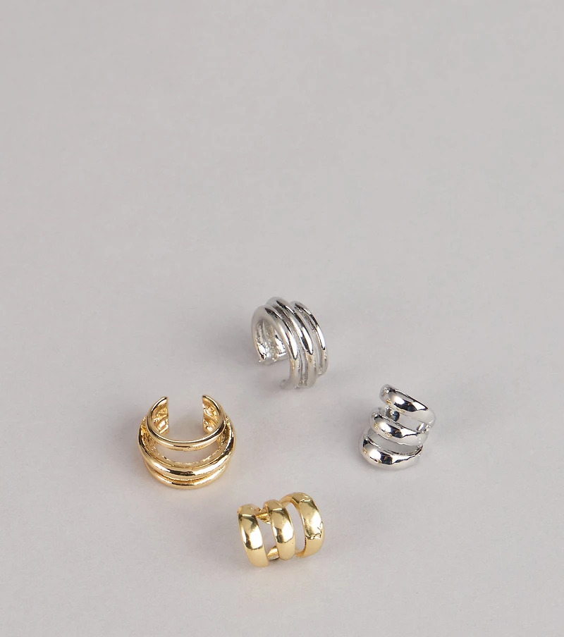 Stack Your Shine Mixed Ear Cuff Set