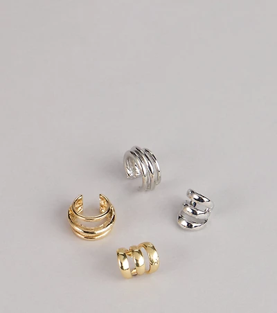Stack Your Shine Mixed Ear Cuff Set