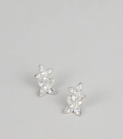 Elegant Shine Rhinestone Cluster Stud Earrings