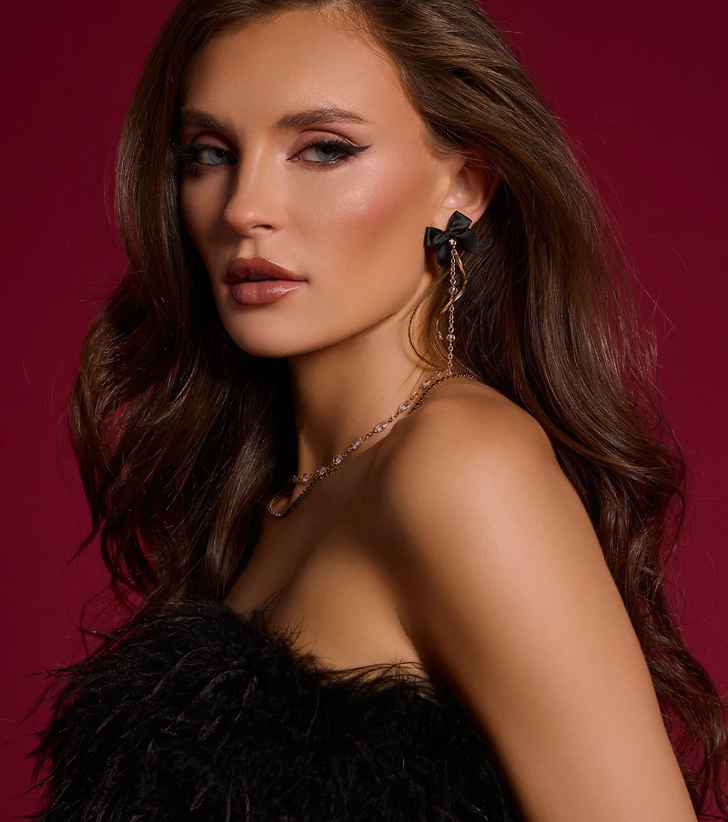 Pretty Bow Fringe Earrings