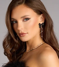 Pretty Bow Fringe Earrings