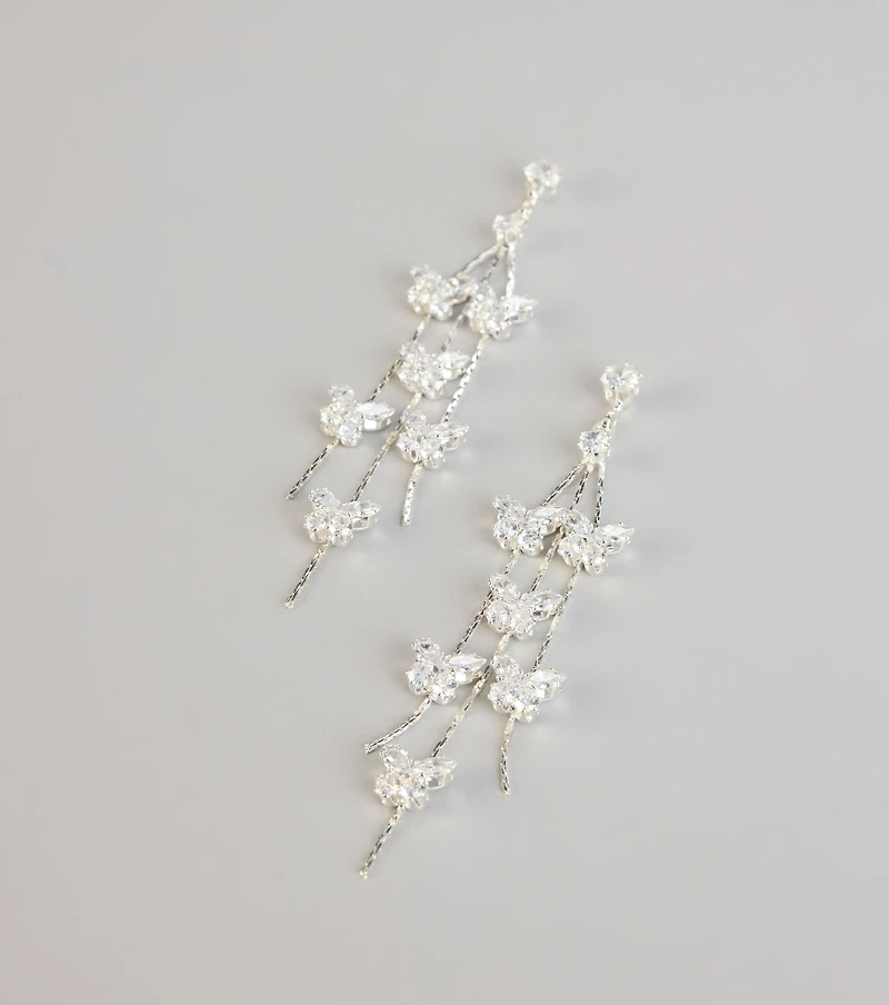 Wing It Butterfly Cubic Zirconia Earrings