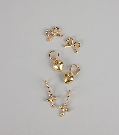 Sweet Sparkle Trio Earring Set