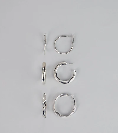 Everyday Shine Hoop Earrings Set
