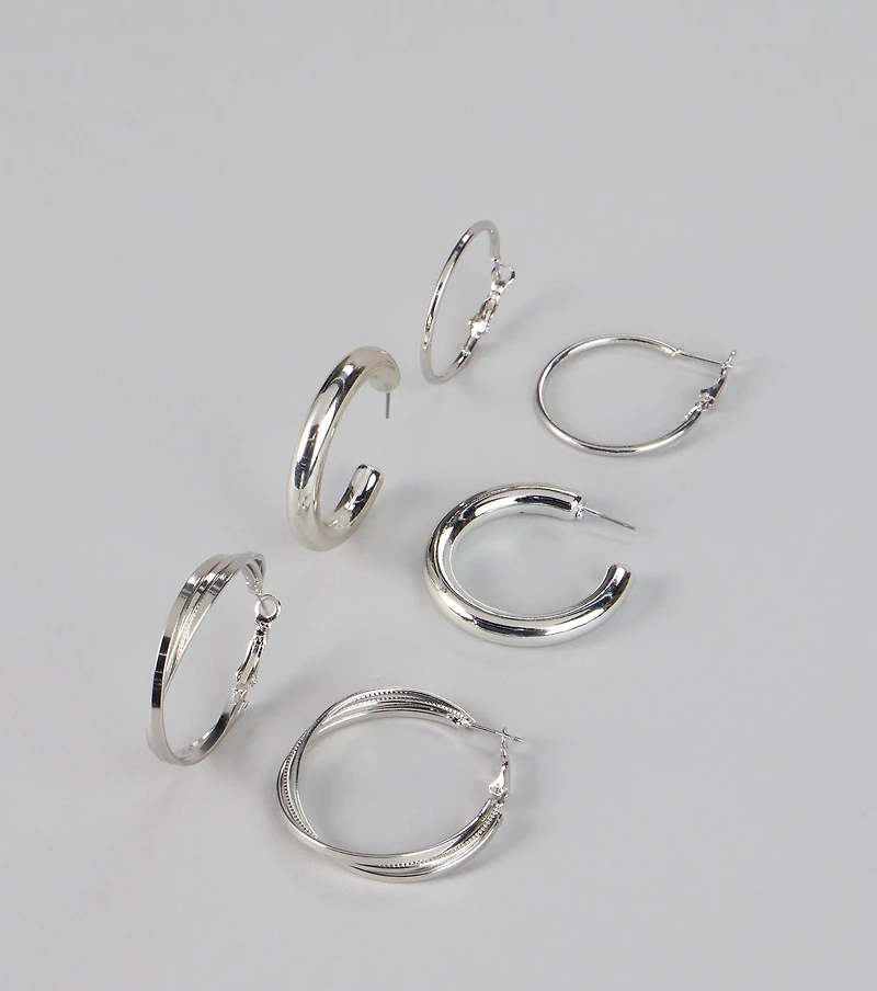 Everyday Shine Hoop Earrings Set