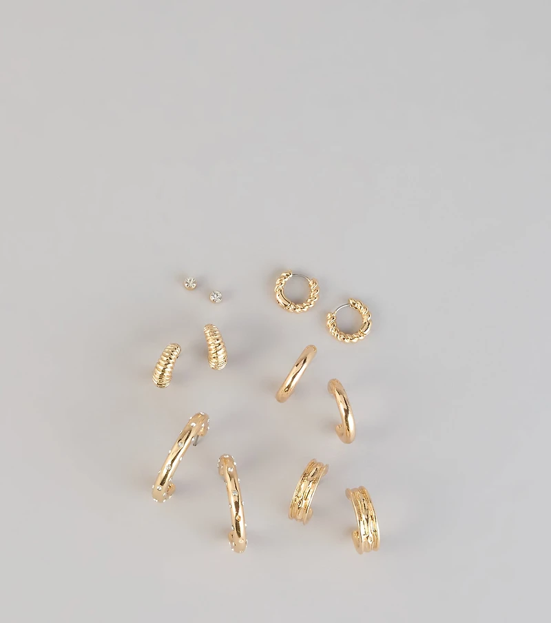 Daily Rotation Six-Piece Earring Set