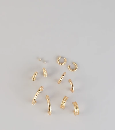 Daily Rotation Six-Piece Earring Set