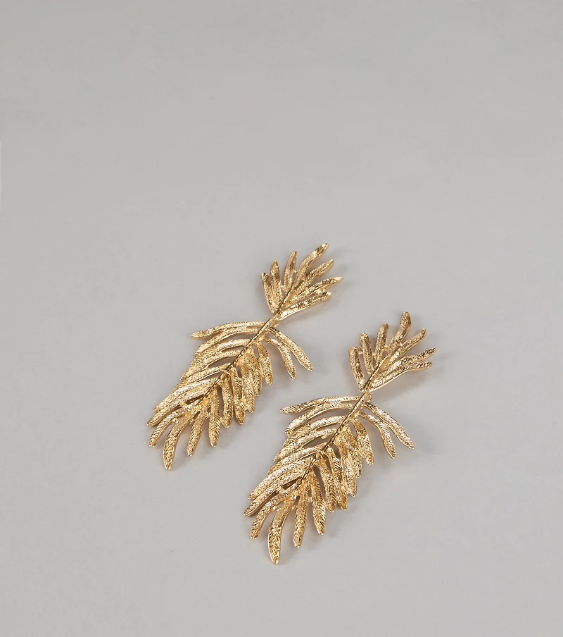 Golden Hour Drama Leaf Earrings