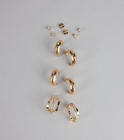 Shimmer Stack Mixed Earring Pack