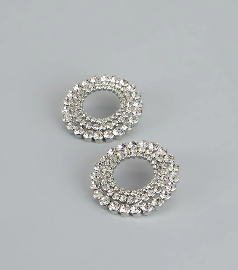 Double Take Rhinestone Hoop Earrings