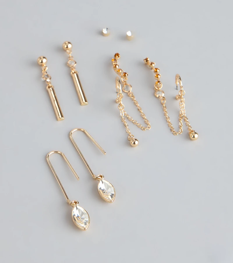 Mix It Up Mood Rhinestone Earrings Set