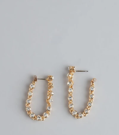 Caught Staring Rhinestone Front-To-Back Earrings