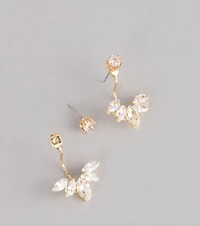 Styled Sparkle Rhinestone Front-To-Back Earrings