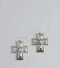 Desert Charm Cross Earrings