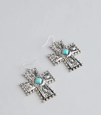 Desert Charm Cross Earrings