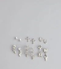 Switch Up Your Vibe Rhinestone Earrings Set