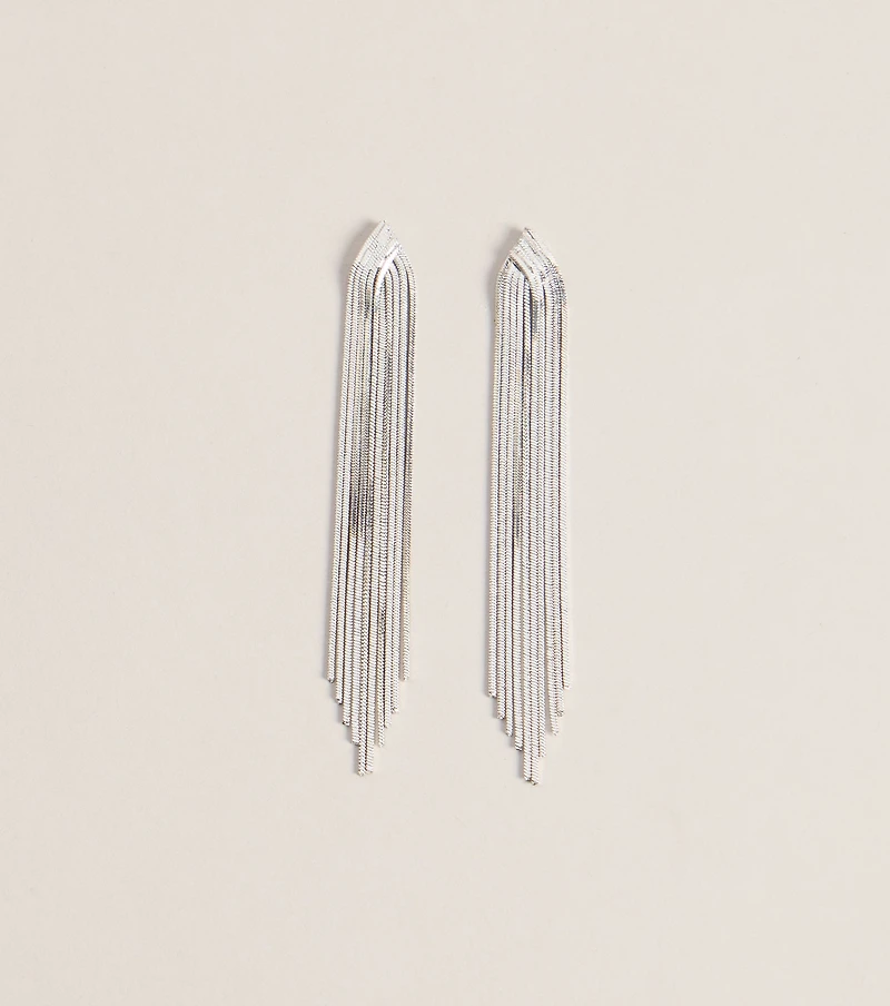 Dress It Up Fringe Chain Earrings