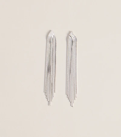 Dress It Up Fringe Chain Earrings