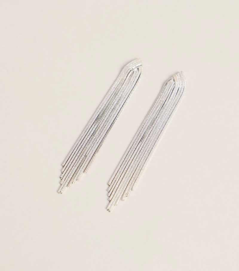 Dress It Up Fringe Chain Earrings