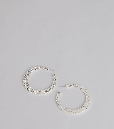 On Repeat Textured Hoop Earrings
