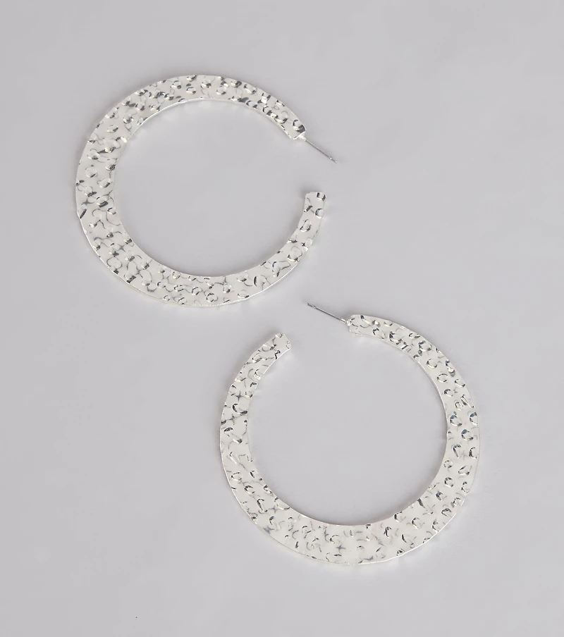 On Repeat Textured Hoop Earrings