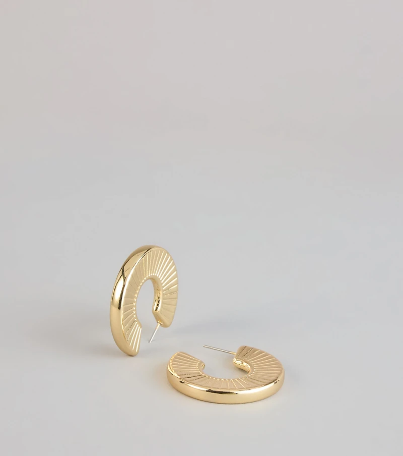 All The Angles Textured Hoop Earrings