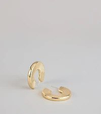 All The Angles Textured Hoop Earrings