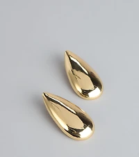 Sleek Shine Teardrop Statement Earrings