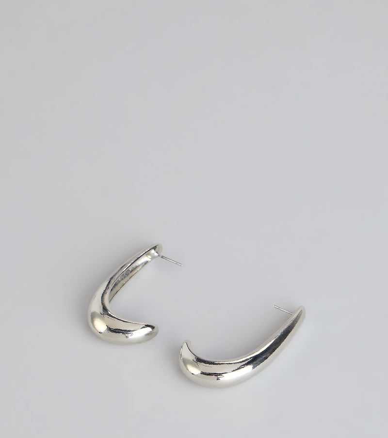 Soft Statement Curved Hoop Earrings