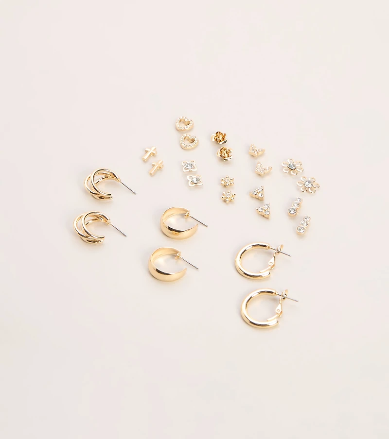 Pick Your Pair Stud And Hoop Earrings Set