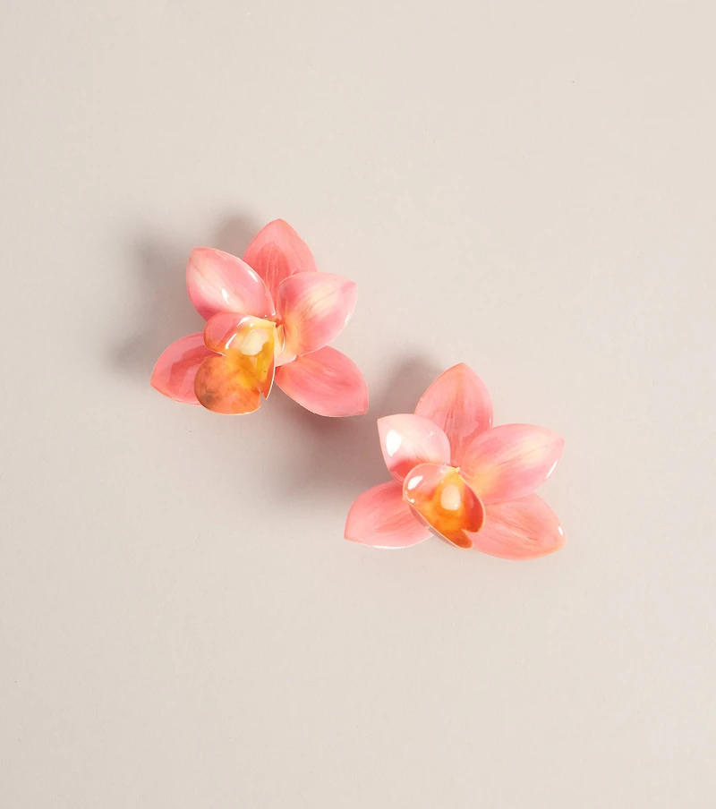 Vacay RSVP Tropical Flower Statement Earrings