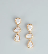 Polished Mood Faux Pearl Linear Earrings
