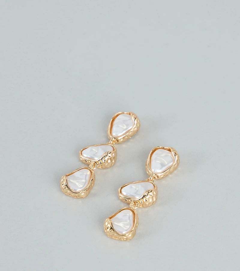 Polished Mood Faux Pearl Linear Earrings