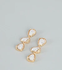 Polished Mood Faux Pearl Linear Earrings
