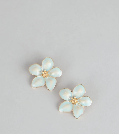 Chic Bloom Flower Statement Stud Earrings
