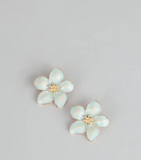 Chic Bloom Flower Statement Stud Earrings