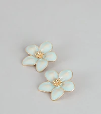 Chic Bloom Flower Statement Stud Earrings