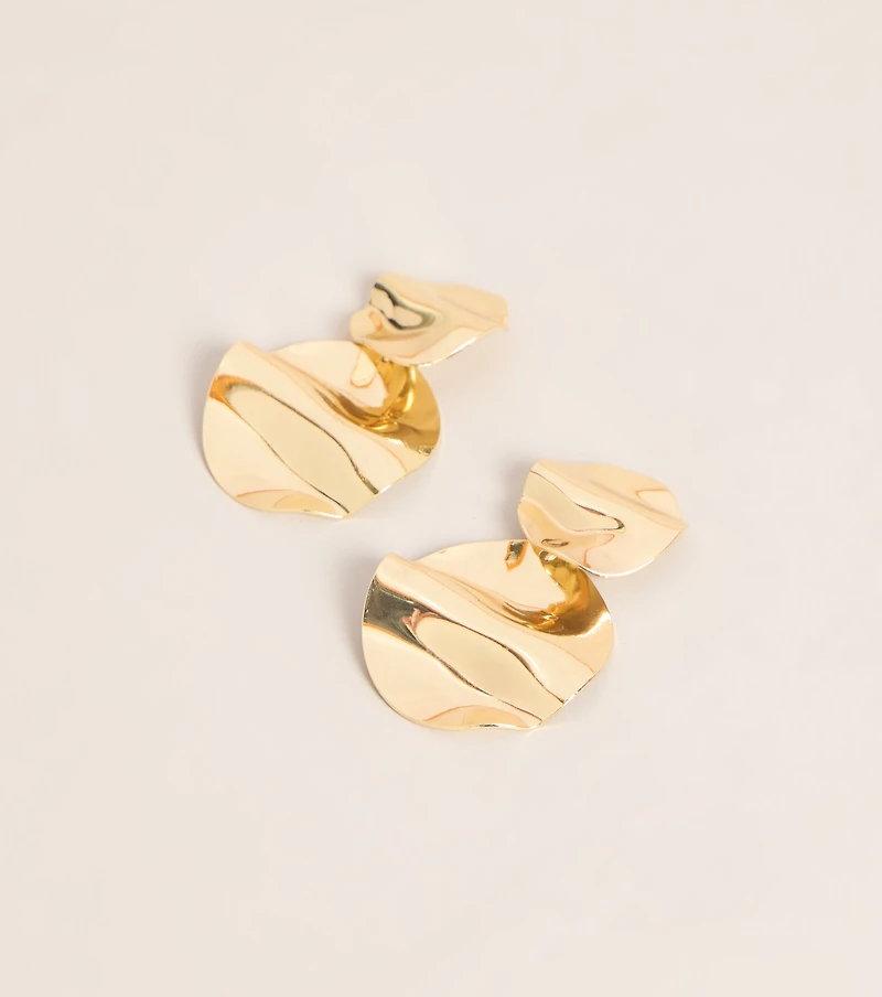 Just Enough Drama Hammered Drop Earrings